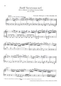 12 variations sur un menuet de Johann Christian Fischer - W.A. Mozart